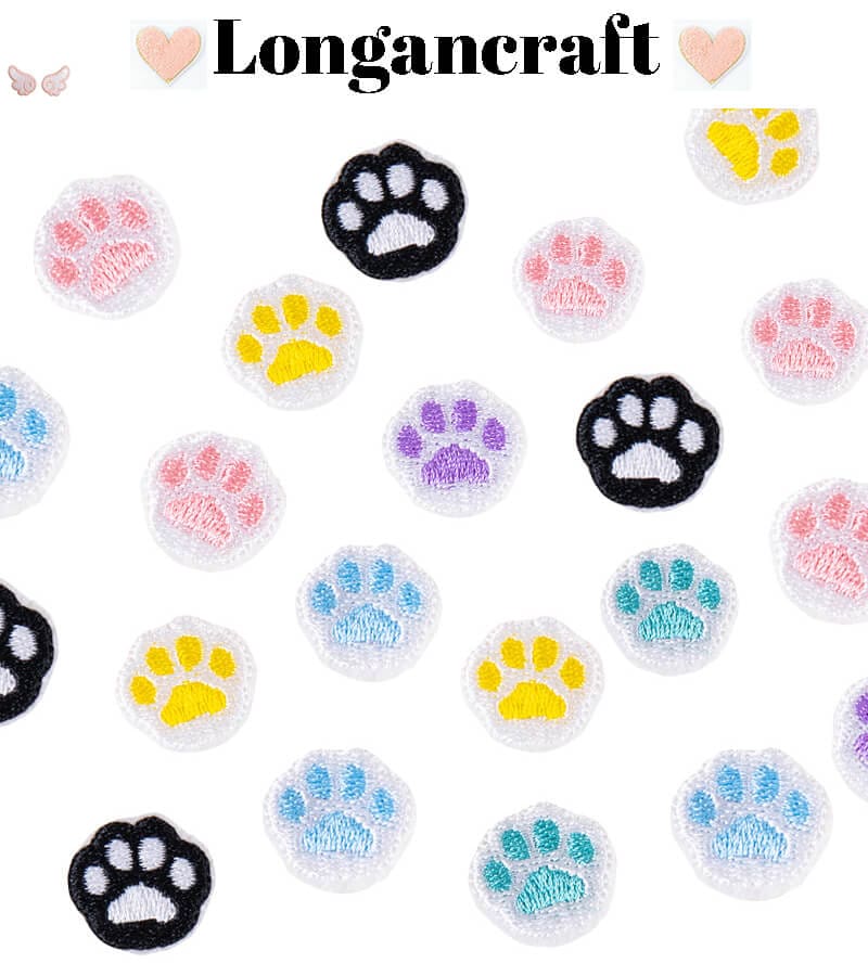 Color Cat Paw Embroidered Patch