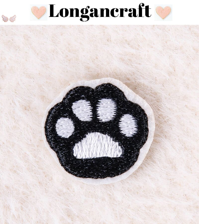 Color Cat Paw Embroidered Patch