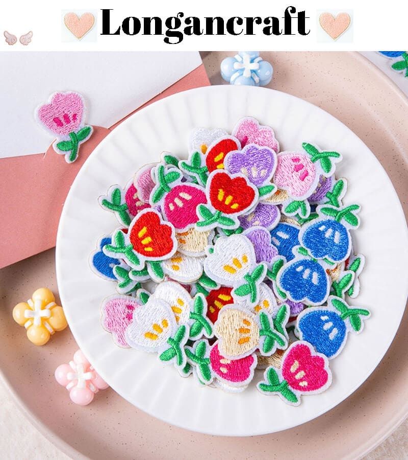 Color Tulip Embroidered Patches