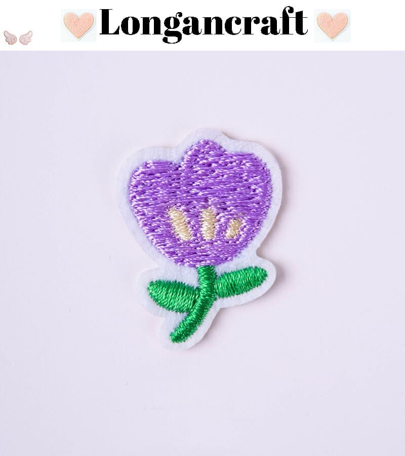Color Tulip Embroidered Patches