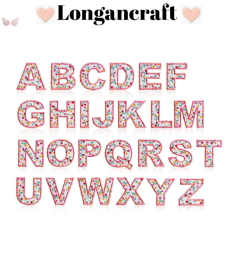 Pink Flower Letter Patches