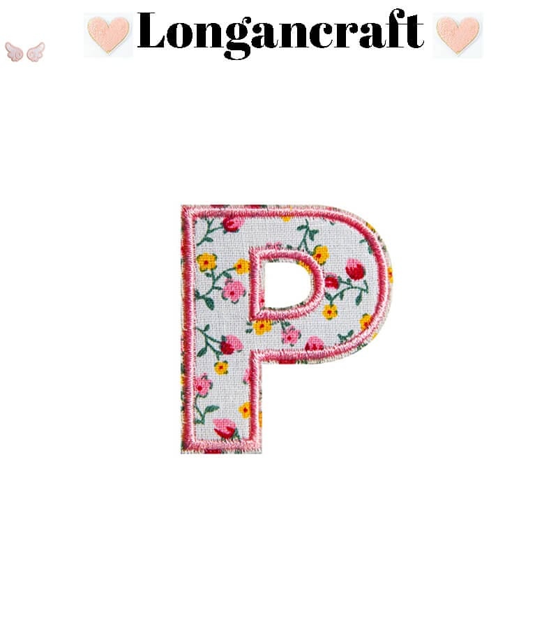 Pink Flower Letter Patches