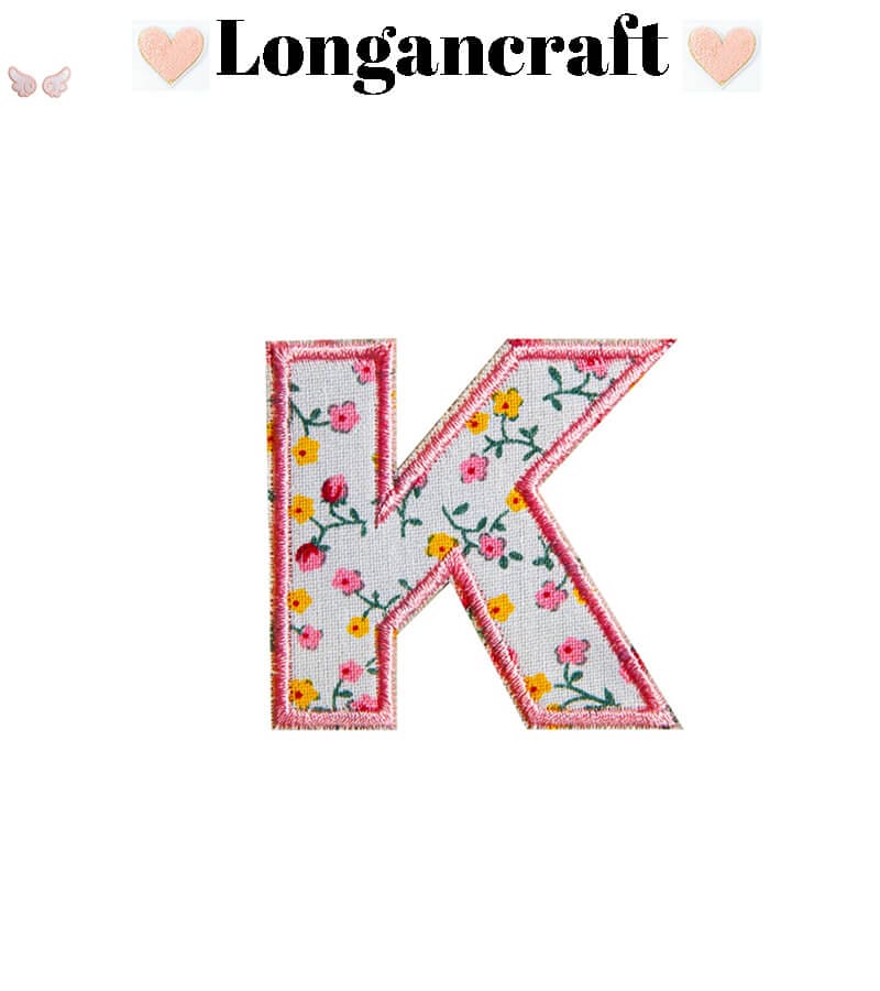 Pink Flower Letter Patches