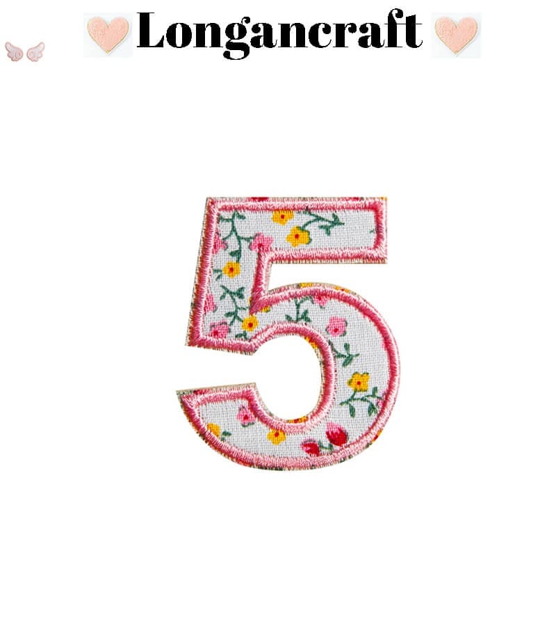 Pink Flower Letter Patches