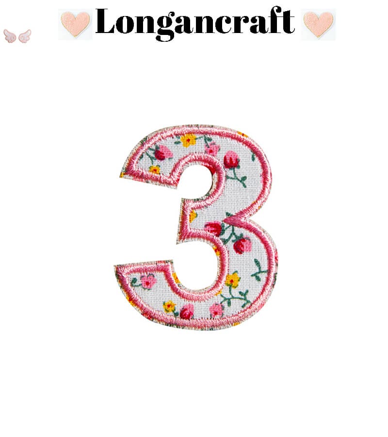 Pink Flower Letter Patches