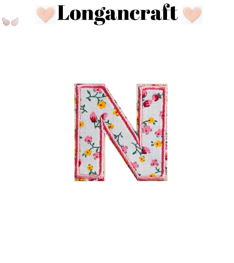 Pink Flower Letter Patches