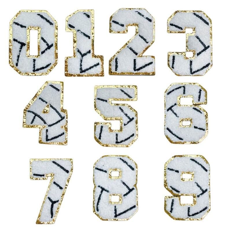 Volleyball Glitter Number Patch