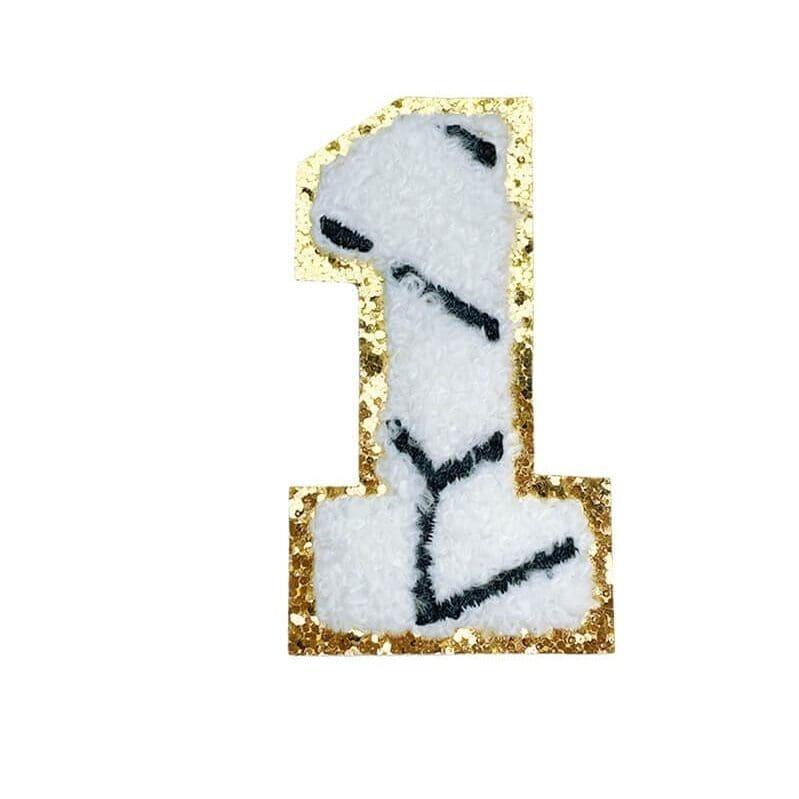Volleyball Glitter Number Patch