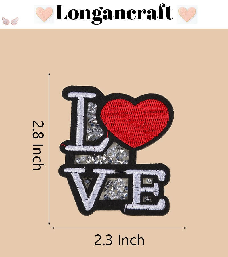 Love Mom Glitter Sequin Patches