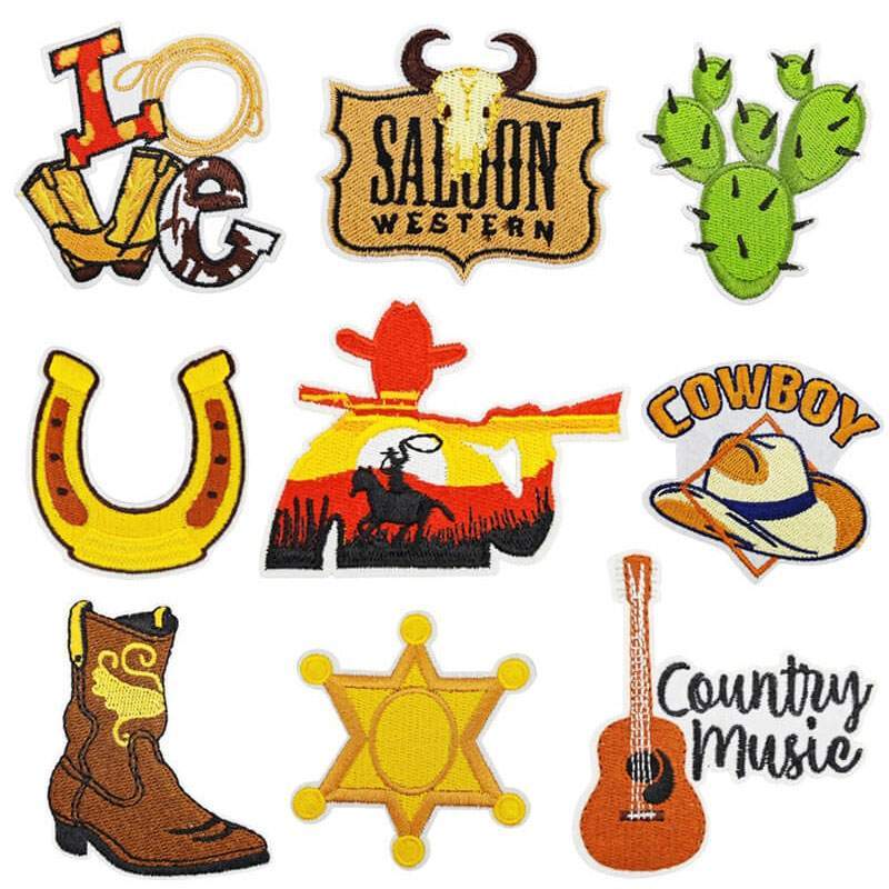 Cowboy Hat Embroidered Patches