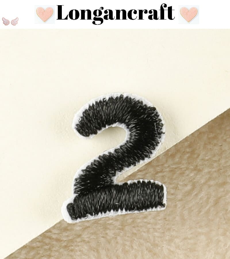 Black Number Embroidered Patch