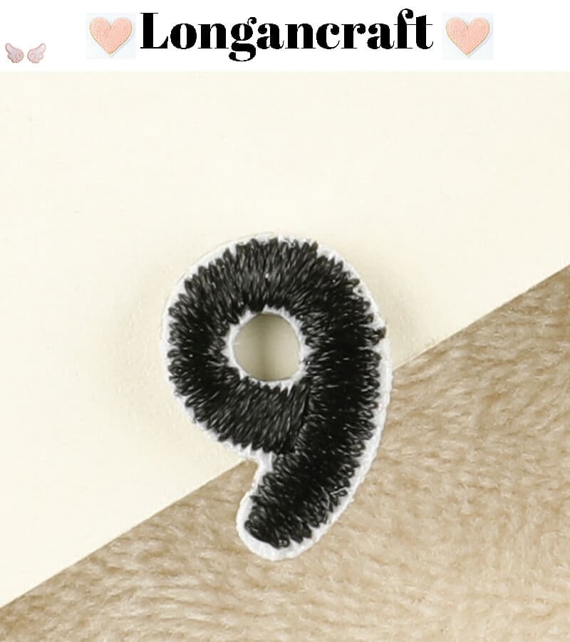Black Number Embroidered Patch