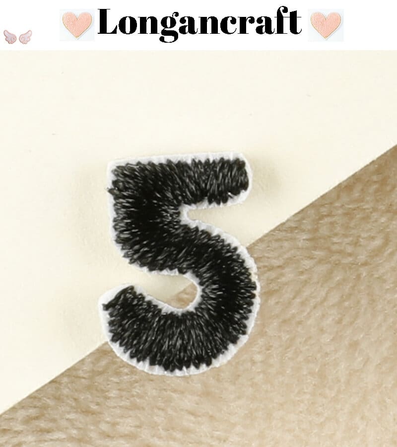 Black Number Embroidered Patch