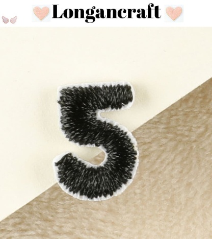 Black Number Embroidered Patch