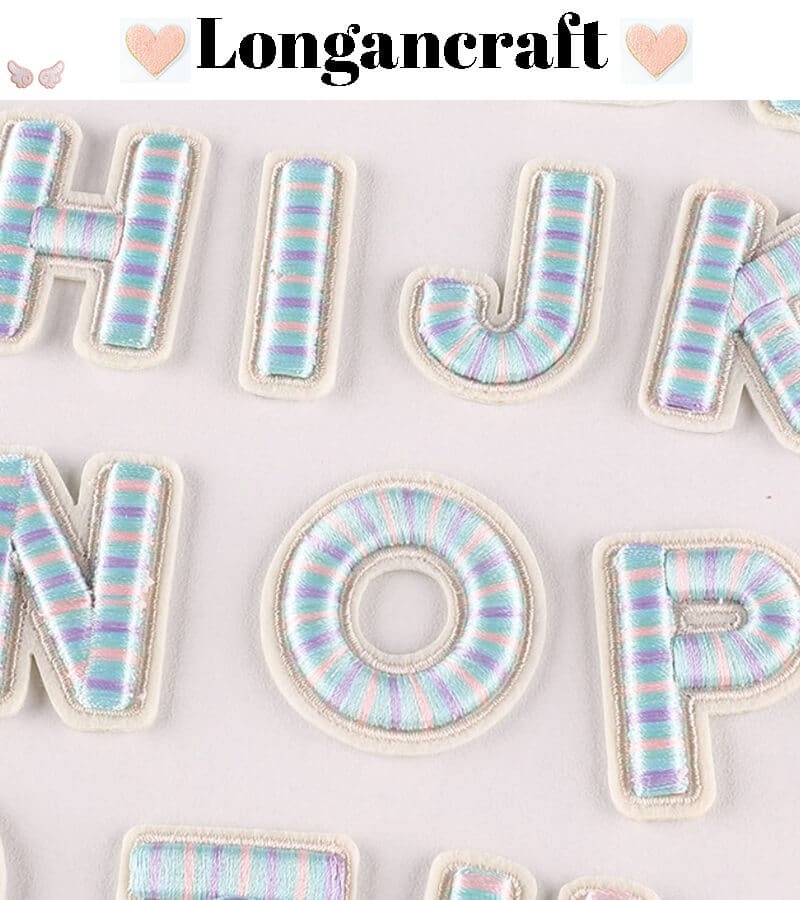 Stripe Iron On Letter patches