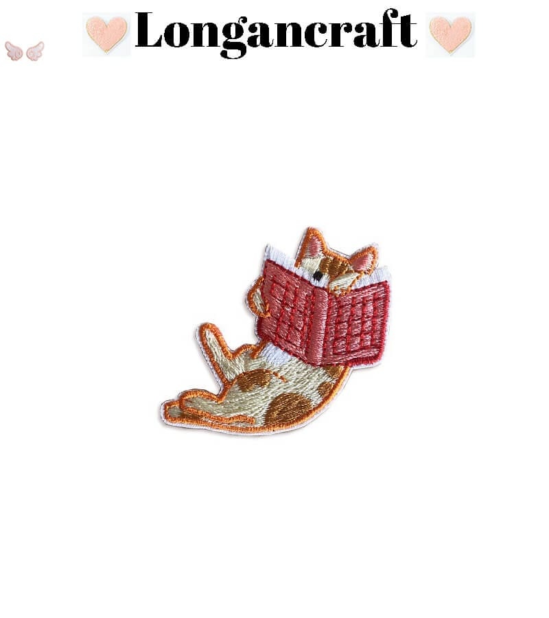Cat Books Embroidered Patches