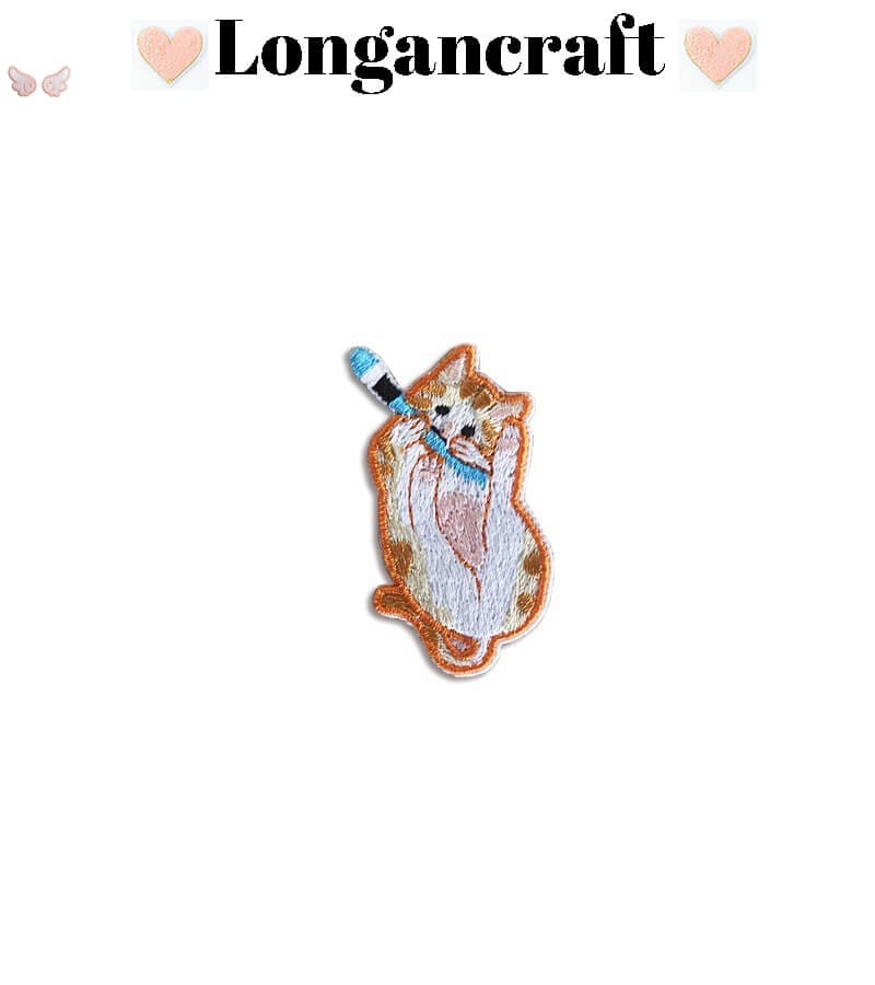 Cat Books Embroidered Patches