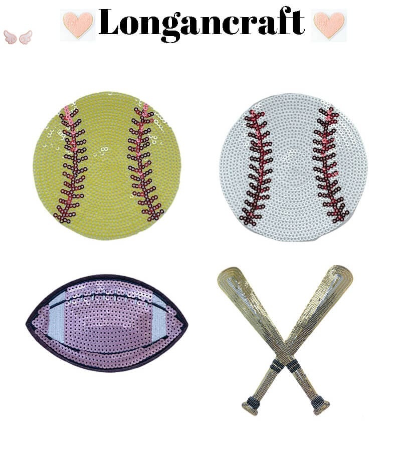 Baseball Football Sequin Patch