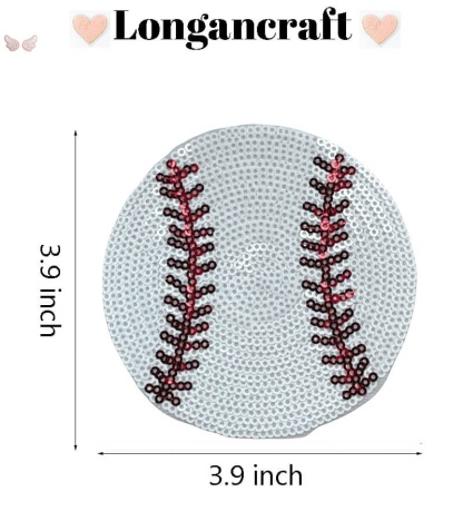Baseball Football Sequin Patch