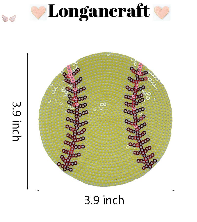 Baseball Football Sequin Patch