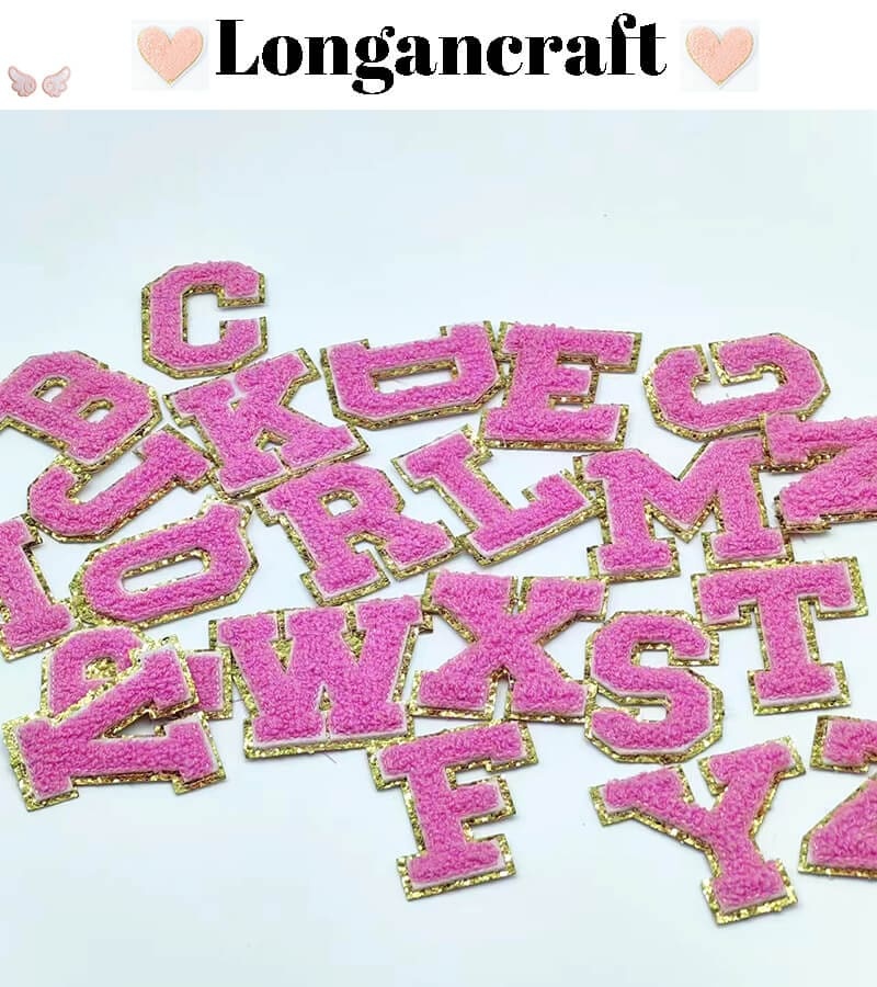 Rose Red Glitter Letter Patches