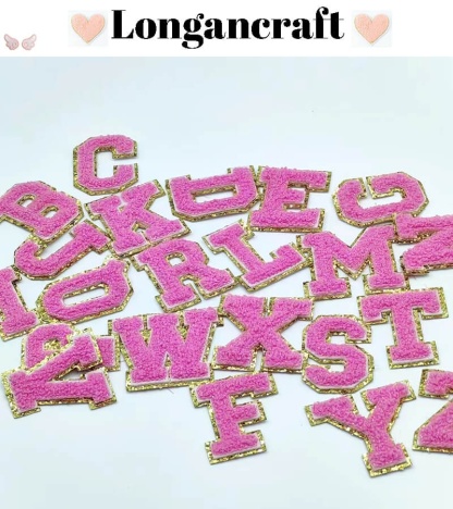 Rose Red Glitter Letter Patches