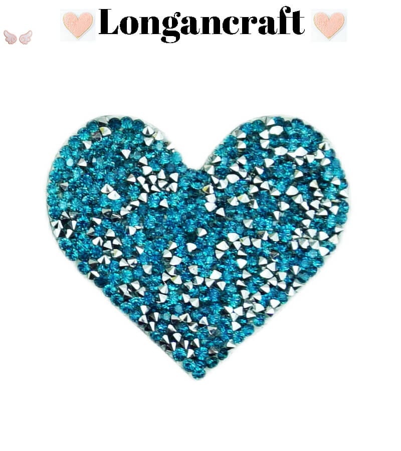 Color Heart Rhinestone Patches