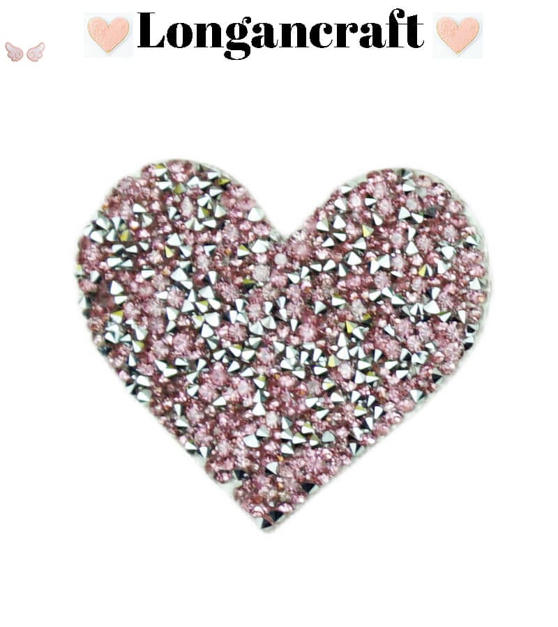 Color Heart Rhinestone Patches