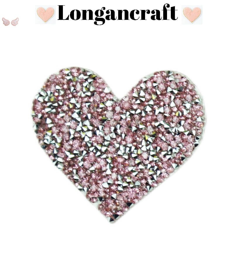 Color Heart Rhinestone Patches