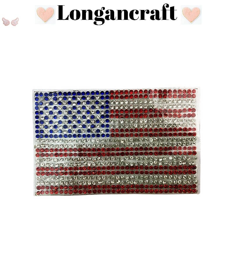 Flag Rhinestone Glitter Patches