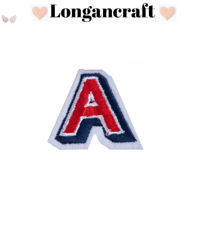 Red Alphabet Embroidered Patch