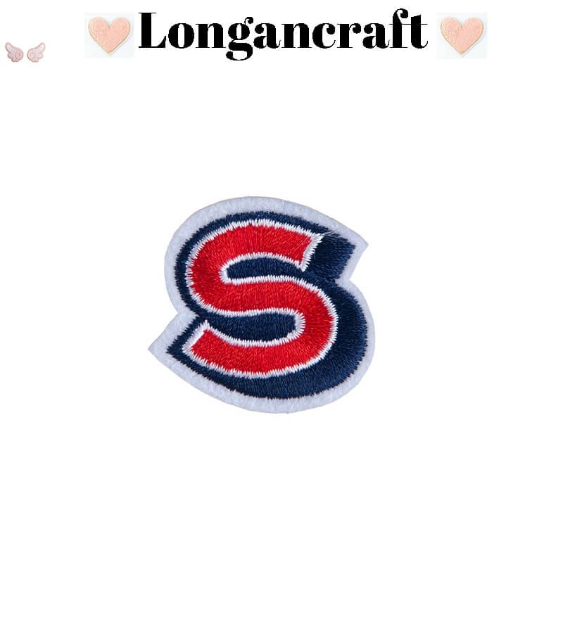 Red Alphabet Embroidered Patch