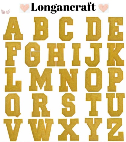 Yellow Letter Chenille Patches