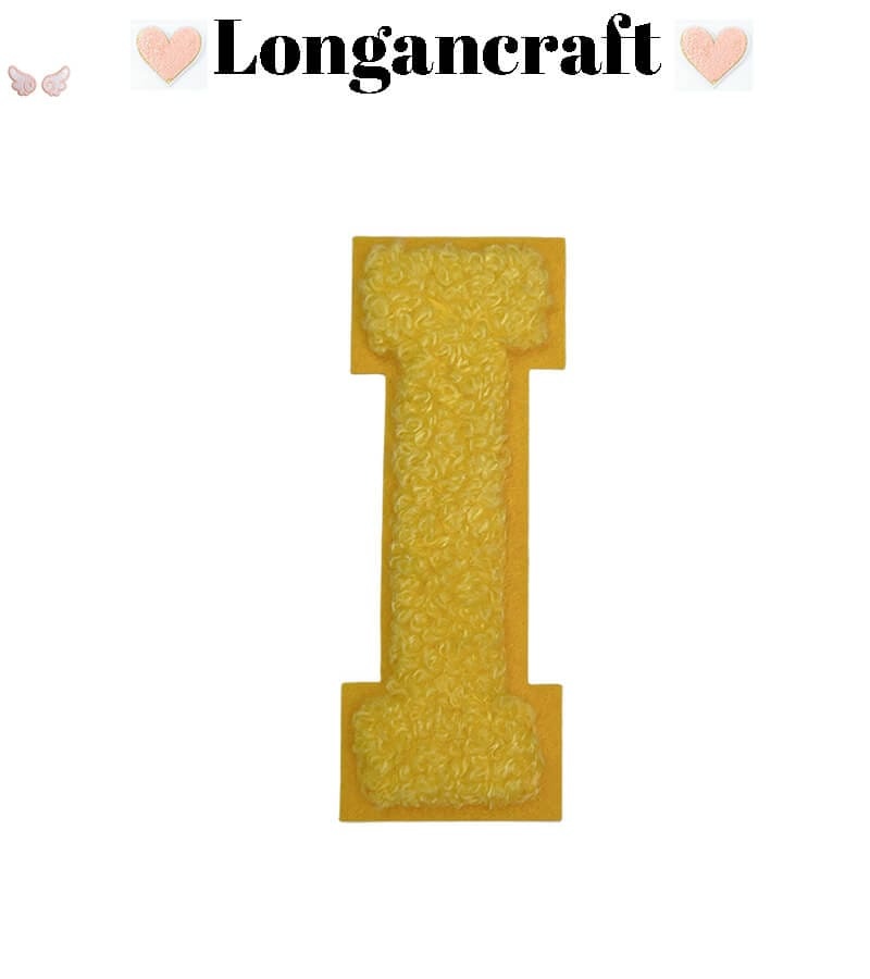 Yellow Letter Chenille Patches