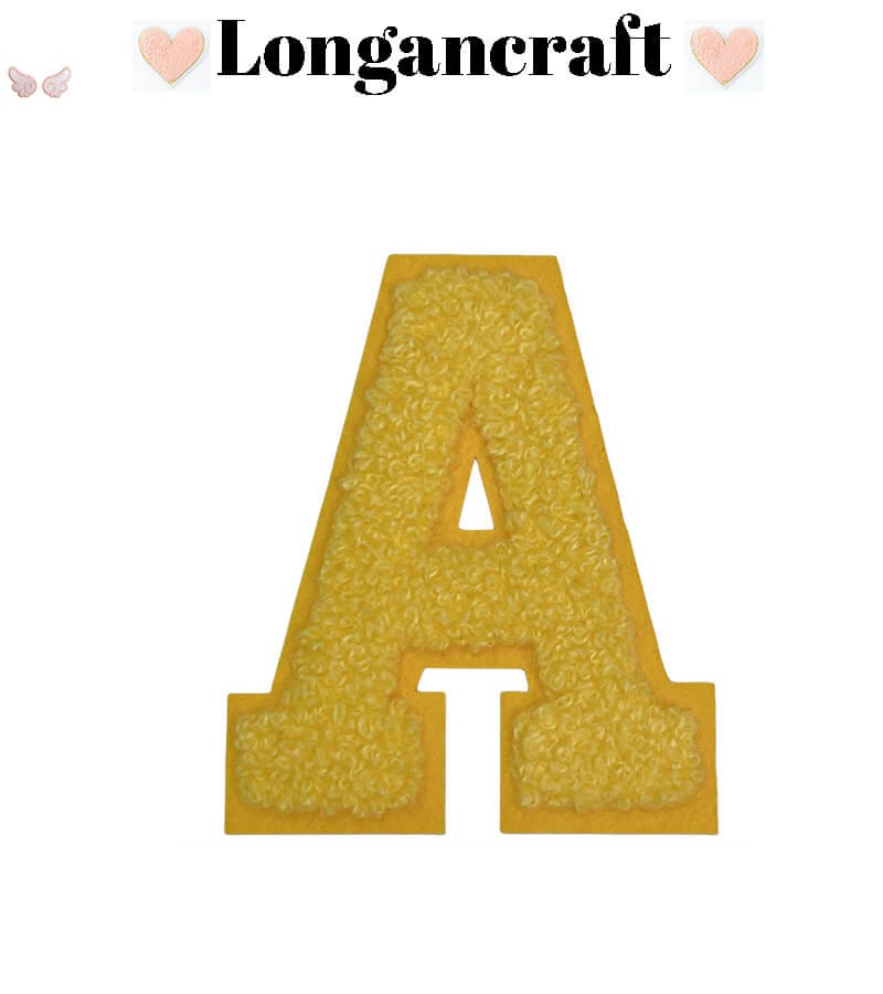Yellow Letter Chenille Patches