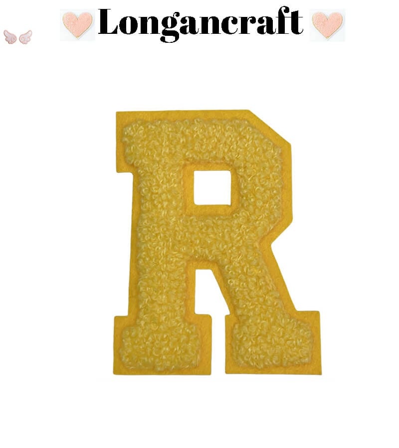 Yellow Letter Chenille Patches