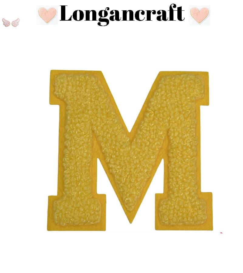 Yellow Letter Chenille Patches