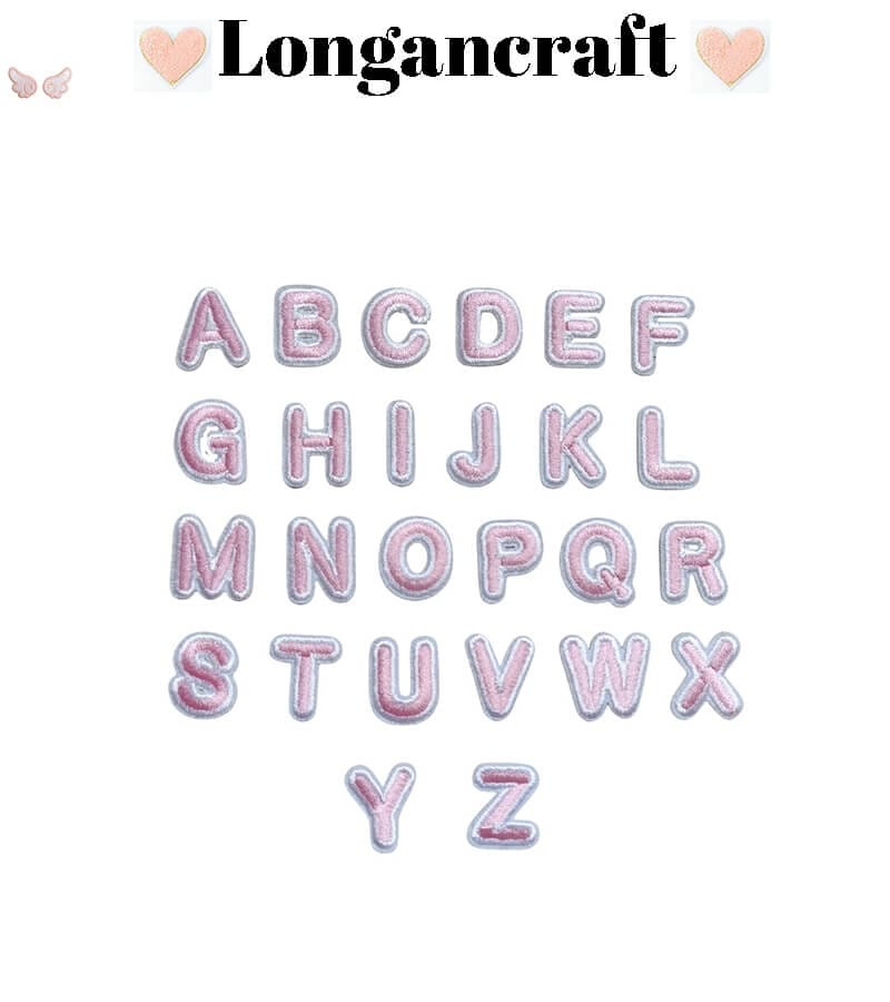 Mini Pink Letter Iron On Patch