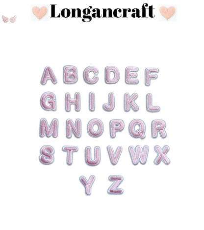 Mini Pink Letter Iron On Patch