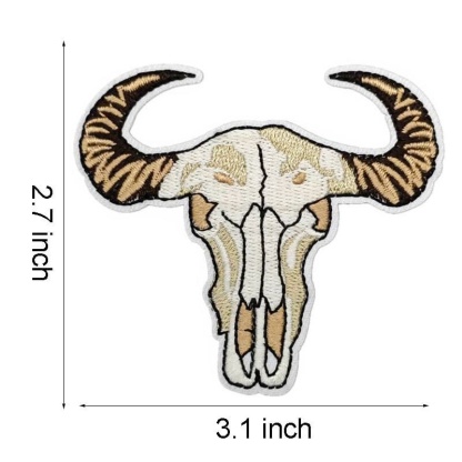 Skull Boots Cow Iron On Patches