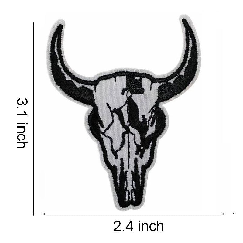 Skull Boots Cow Iron On Patches