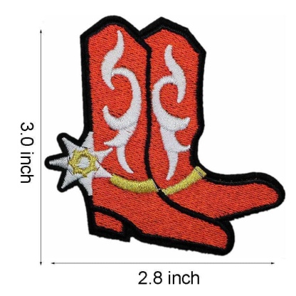 Skull Boots Cow Iron On Patches