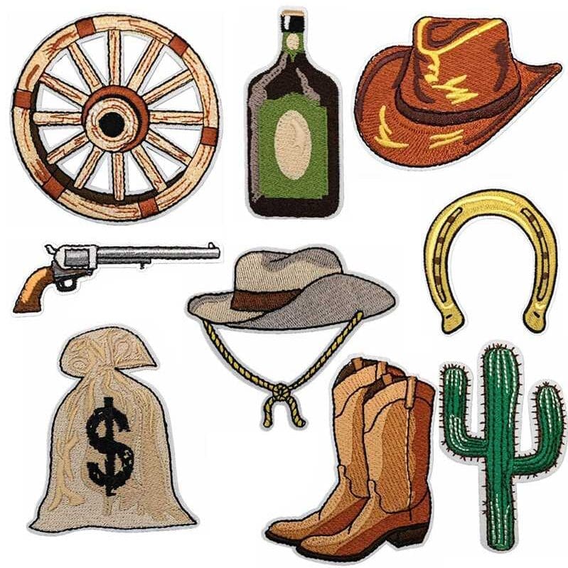 Western Cowboy Iron On Patches