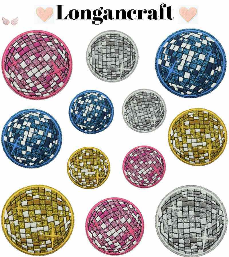 Disco Ball Embroidered Patches