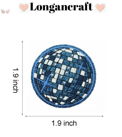 Disco Ball Embroidered Patches