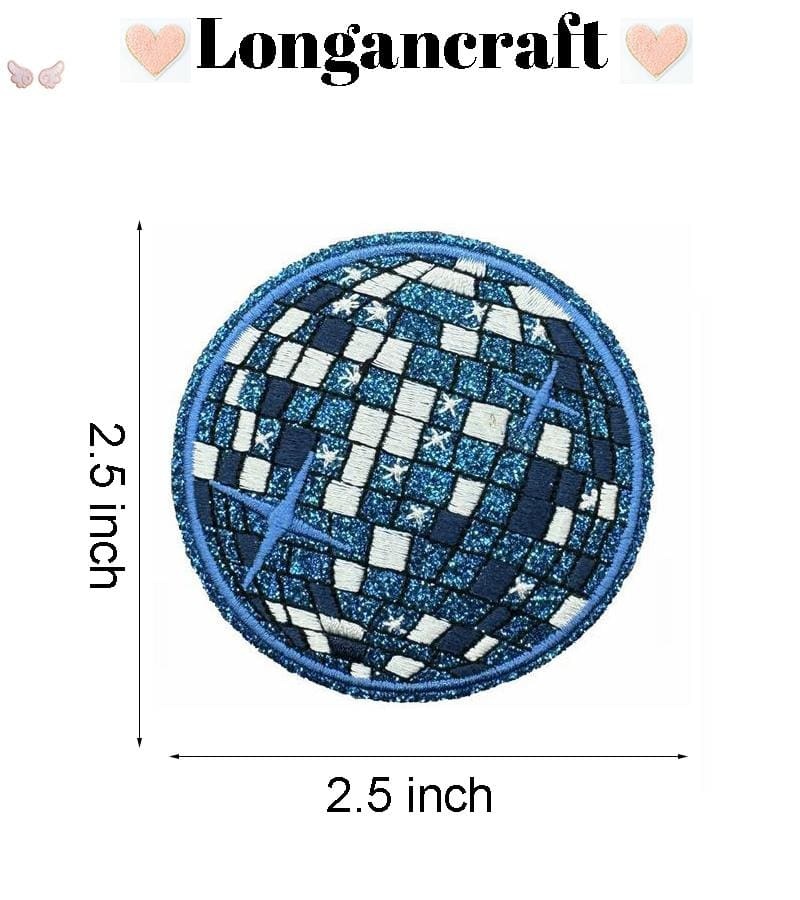 Disco Ball Embroidered Patches