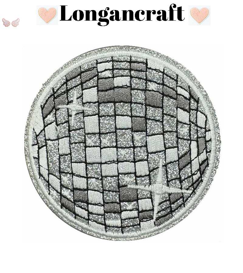 Disco Ball Embroidered Patches