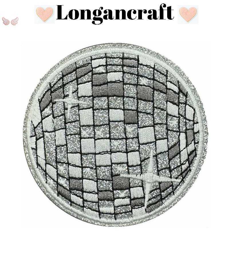 Disco Ball Embroidered Patches