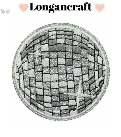 Disco Ball Embroidered Patches