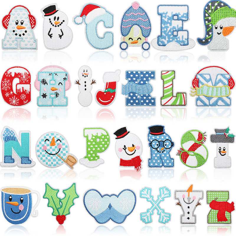 Snowflake Letter Iron On Patch